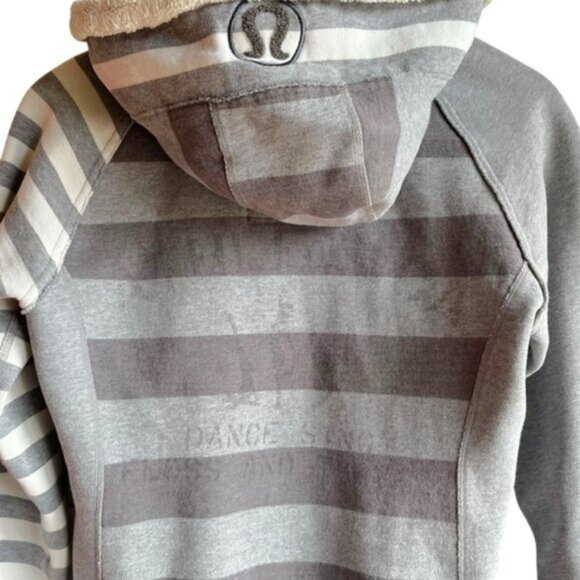 Lululemon Scuba Hoodie Special Edition Gray Stripes Jacket Size 8 - Picture 9 of 12